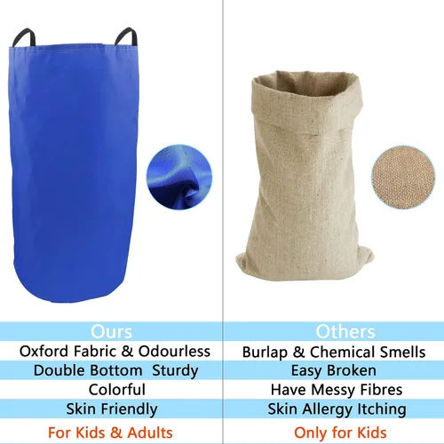 Vista 5 de 28 bolsas de carreras de sacos de papas, carreras de huevos y cucharas, juegos de carnaval, bandas de carreras de relevo de 3 patas, juegos al aire