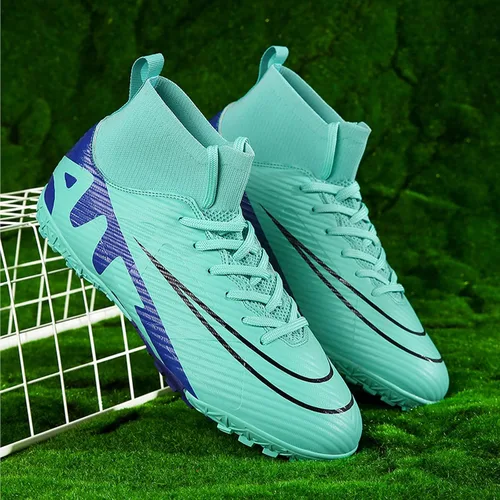 Vista 5 de Qzzsmy Tacos de fútbol para hombre, botas de fútbol de alta calidad, entrenamiento profesional, para deportes al aire libre, interiores, atléticos