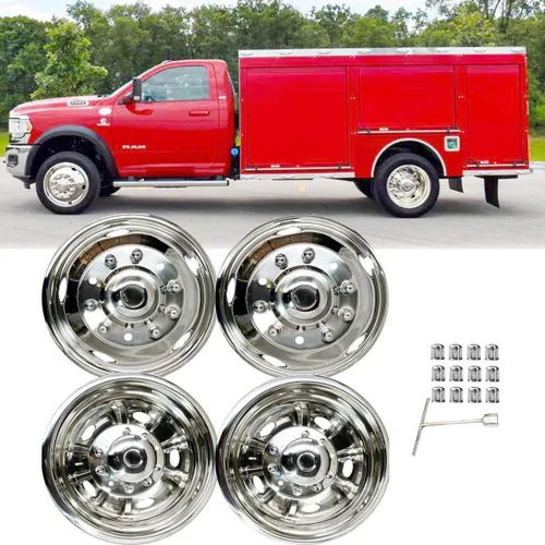 Vista 19 de 4pcs 16" pulido 304 simuladores de rueda de acero inoxidable para Sprinter Van