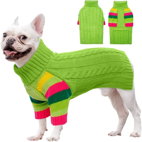 Vista 32 de Suéter XS para perro, suéter de cuello alto con manga para Yorkie Azul
