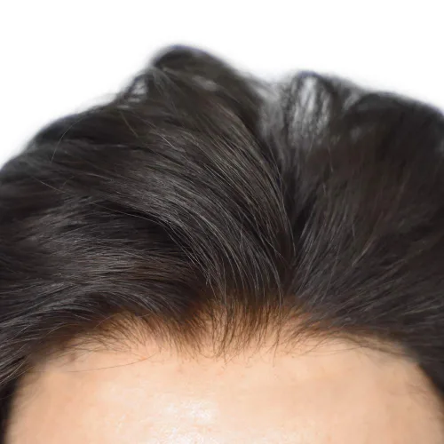 Vista 3 de Sistema de cabello para hombre, encaje francés suave, pieza de cabello humano real, nudos blanqueados, cabello frontal, tupé para hombres