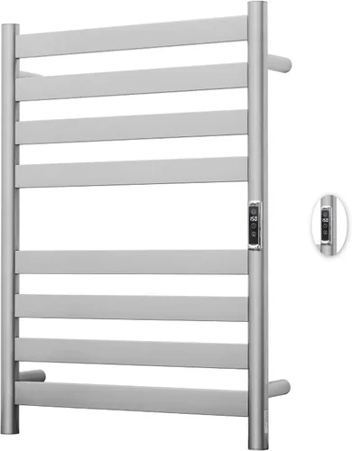 Vista 11 de Toalleros térmicos para baño, calentadores eléctricos de toallas para montar en la pared con temporizador y control de temperatura, calentador