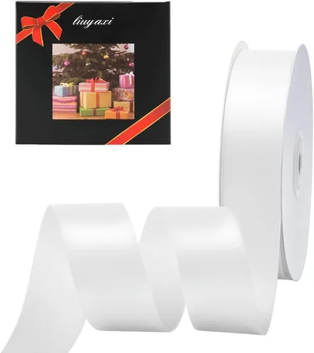 Vista 43 de Cinta de satén verde manzana de doble cara de color sólido de 1/2 pulgada x 25 yardas, cintas perfectas para manualidades, decoración de bodas