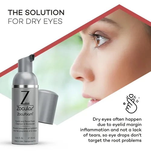 Vista 5 de Zocular ZocuFoam Limpiador Espumoso para Párpados – Espuma Limpiadora Suave con pH Equilibrado – 25 mL