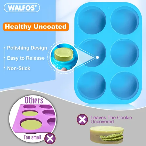 Vista 4 de Molde de silicona para galletas Oreo, Walfos moldes cilíndricos redondos para Oreos cubiertos de chocolate, sin BPA y antiadherente, perfecto