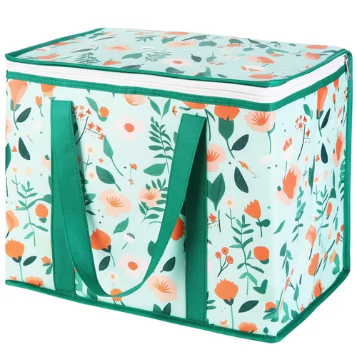 Vista 43 de Paquete de 1 bolsa aislada para entrega de alimentos con parte inferior dura, calentadores de alimentos comerciales XXXL para Uber Eats/Doordash