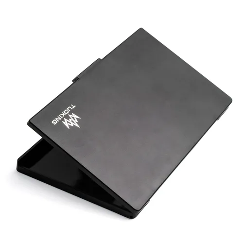 Vista 2 de Paleta magnética de maquillaje con espejo y 20 calcomanías de metal, paleta de almacenamiento vacía para sombra de ojos, resaltador de polvo