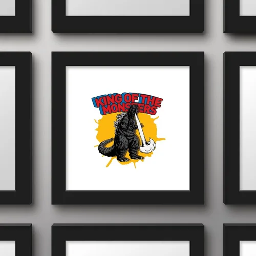 Vista 2 de Trends International Gallery Pops Godzilla - Póster de pared de rey de los monstruos, 12.00 x 12.00 pulgadas, versión de marco negro