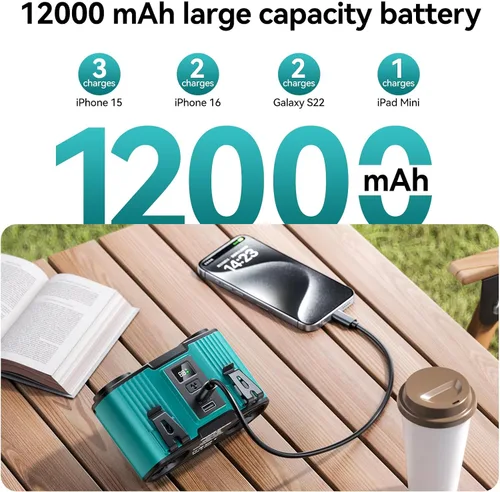 Vista 2 de Astaowl ventilador de cintura personal de 12000 mAh, clip recargable USB para la cintura para trabajar, 10 velocidades y 23H de enfriamiento
