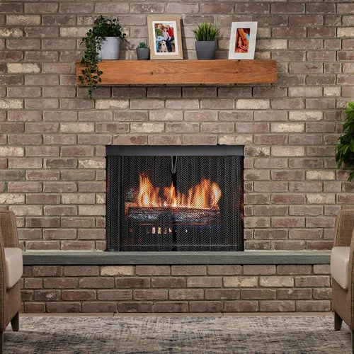 Vista 3 de UniFlame, Pantalla de chispa de chimenea de 48 pulgadas x 22 pulgadas, kit de varilla no incluido
