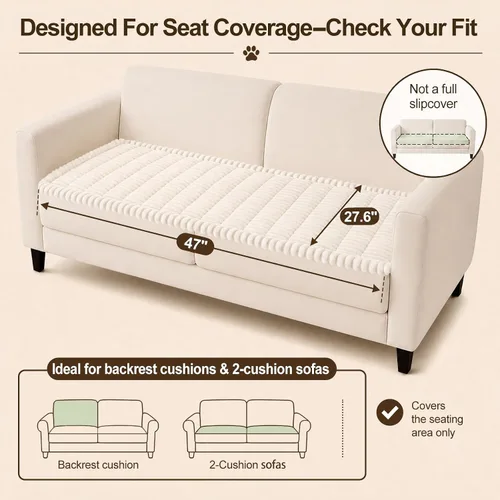 Vista 57 de decorUhome Funda de sofá para perros, funda antideslizante y mullida para sofá, para asiento, respaldo y reposabrazos, protector de sofá suave