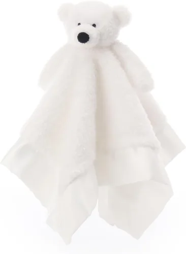 Vista 2 de Apricot Lamb Manta de seguridad suave de animales de peluche, oso polar blanco, manta de personaje para guardería, felpa de lujo para acurrucarse