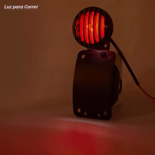 Vista 3 de Amazicha Luz de freno trasera LED para motocicleta de 3/4 pulgadas con soporte, IP67 impermeable para placa de matrícula de montaje lateral