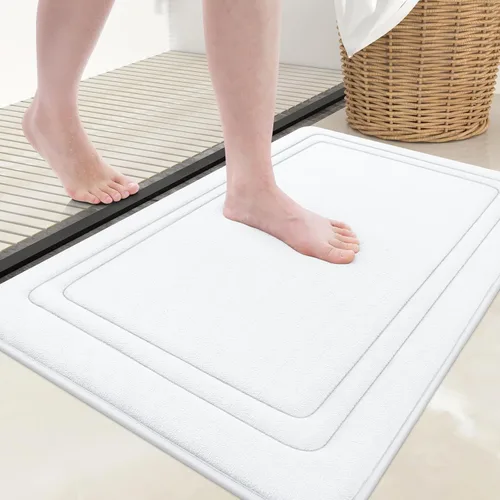 Vista 55 de Grandaily Alfombra de Baño de Espuma Viscoelástica 24x16, Ultra Suave, Antideslizante y Absorbente, Alfombras de Baño Lavables a Máquina y Secables