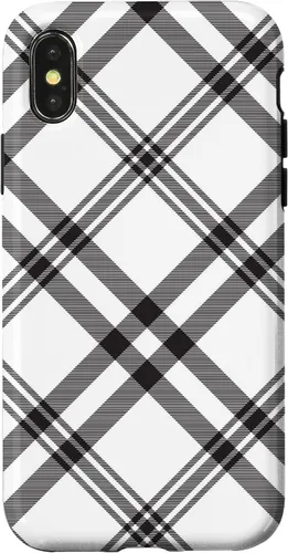 Vista 5 de Funda para iPhone 11 Pro Max a cuadros en blanco y negro