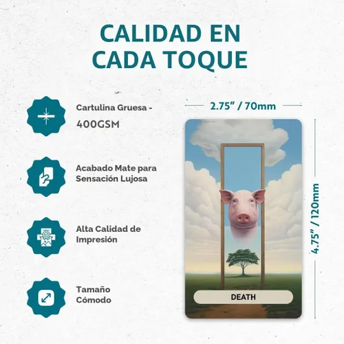 Vista 6 de CRAFTERIAN Majestic Realm Tarot Tarot, baraja de 78 cartas con bordes de aluminio, cartas de tarot originales para principiantes y expertos