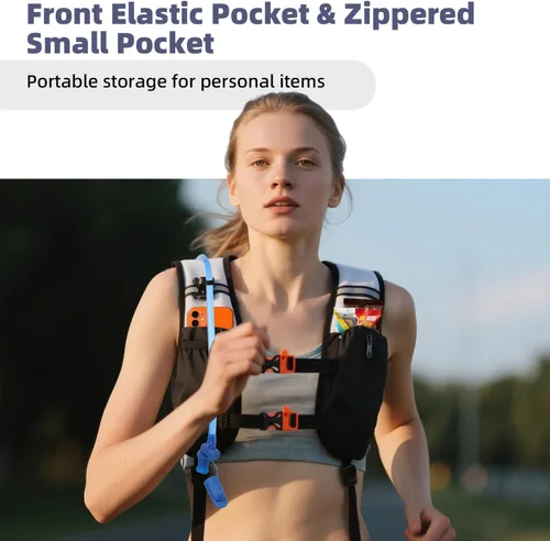 Vista 7 de 2 Pack Hydration Backpack Pack with 2L Hydration Bladders, TNYSPORT Lightweight Breathable Water Backpack with Multiple Pockets, Reinforced Shoulder