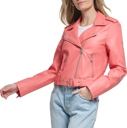 Vista 3 de Levi's Women's Belted Faux Leather Moto Jacket (Regular & Plus Size)