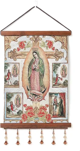 Vista 11 de HZMAN Holy Family Jesús María José Pintura Retro Hecho a Mano Tejido Arte de Pared Decoración Estética Imagen para Sala de estar Dormitorio Marco