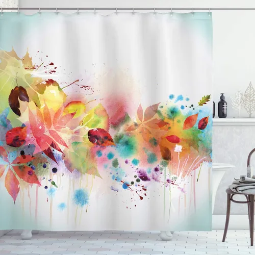 Vista 14 de Ambesonne set de cortina para baño decorativa de tela de poliéster con ganchos