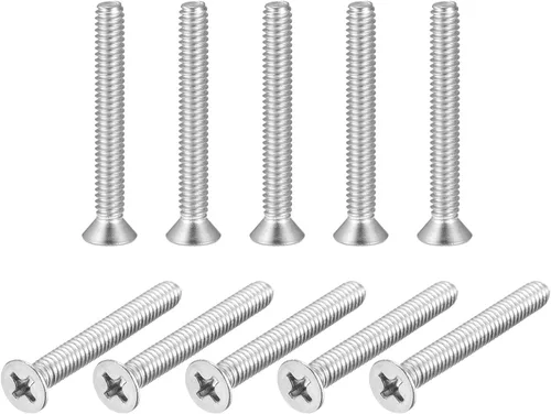 Vista 8 de uxcell Tornillos de máquina de cabeza plana de 1/4-20x1-3/4 "Tornillos de acero inoxidable Phillips 304 10pcs