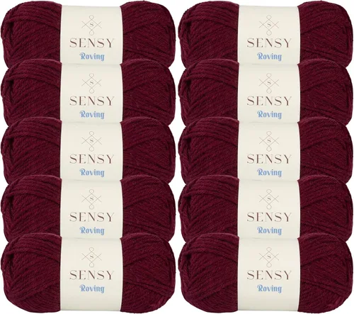 Vista 32 de Sensy Roving - Ovillo de lana multicolor, 3.5 onzas, 132 yardas, calibre 5, voluminoso (otoño)
