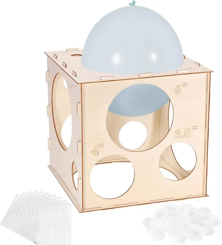 Vista 9 de Pllieay Medidor de globos de 2 a 10 pulgadas, caja de cubo medidor de globos de plástico plegable para decoración de globos, arcos de globos