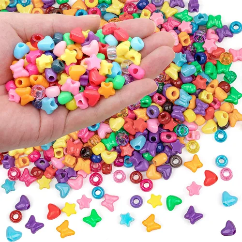 Vista 31 de Cuentas de Pony de Plástico Coloridas para Pulsera para Hacer Joyas para Pulseras de Amistad 6x9mm Multicolor para Cuentas Trenzado de Cabello