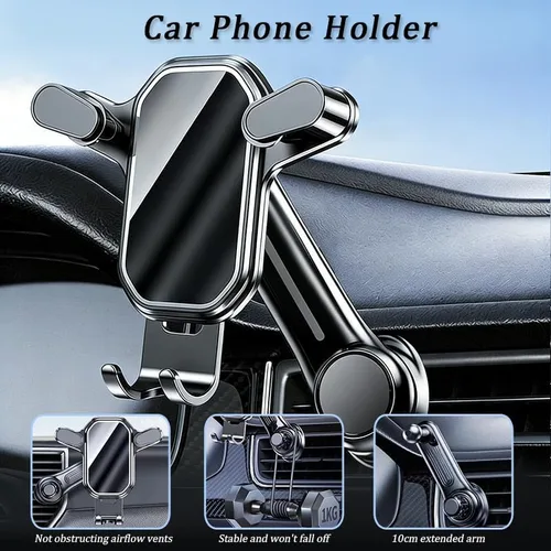 Vista 2 de Car Phone Holder Mount for Jaguar XEL/XFL/E-PACE/XE/XJ, Air Vent Cell Phone Car Mount, 360° Flexible Rotation Vent Clip, Adjustable Automobile