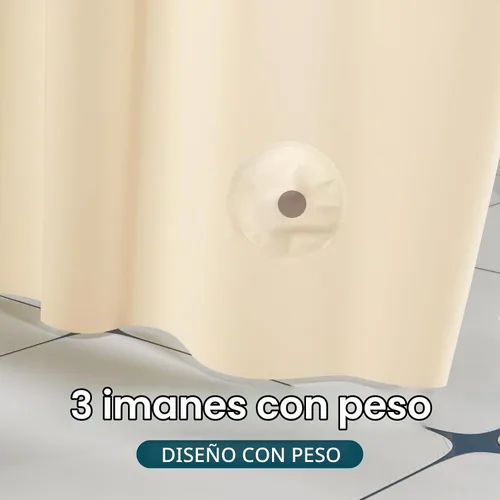 Vista 5 de Titanker Forro de cortina de ducha de plástico, 72 x 72 pulgadas, forro de ducha beige ligero de PEVA, cortinas de ducha para baño, forro de ducha
