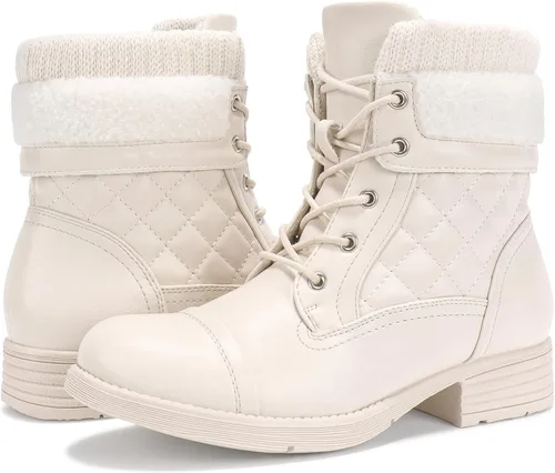 Vista 35 de STQ Botas de combate con cordones para mujer