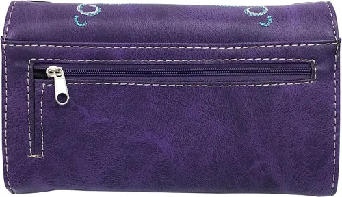 Vista 4 de Zelris Western Mustang Horse Turquesa Mujeres Crossbody Muñeca Trifold Wallet