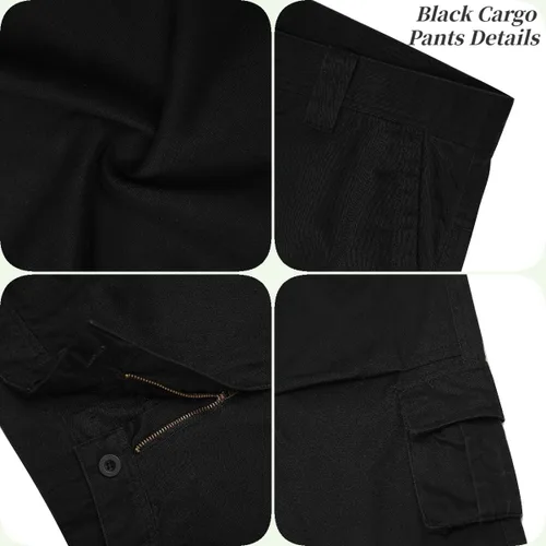 Vista 6 de Lovecandy Pantalones cargo para hombre pantalones tácticos con 8 bolsillos pantalones cargo salvajes pantalones cargo holgados para hombre