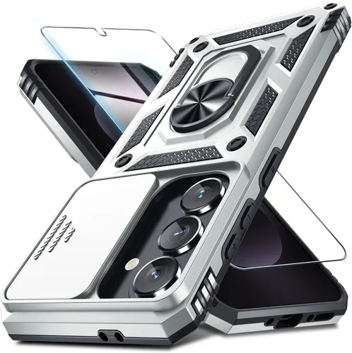 Vista 47 de Janmitta Funda compatible con Samsung Galaxy A16 5G/4G con Cubierta Deslizante Integrada para Lente de Cámara + Protector de Pantalla + Soporte