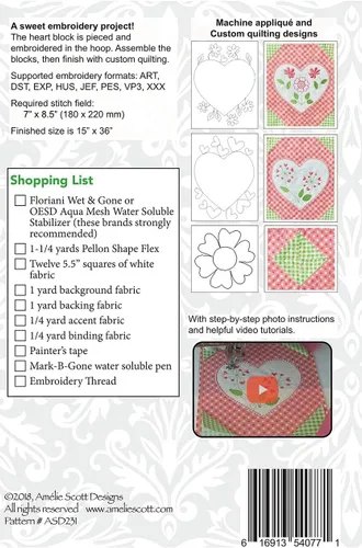 Vista 2 de Amelia Scott Designs Country Hearts Runner