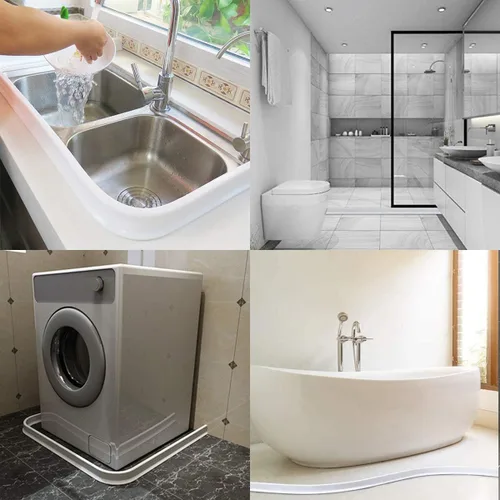 Vista 7 de Presa de agua de umbral plegable de 39 pulgadas de 1.5" de alto, protector de ducha para mantener el agua en la cabina de ducha, barrera de agua