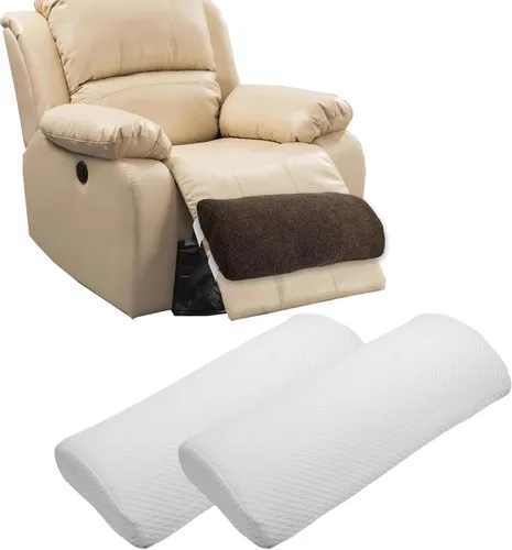 Vista 10 de Cojín reclinable para reposapiés de sofá (23 x 10 x 2 pulgadas), almohada multiusos para pie de media luna, almohada debajo de la rodilla para Azul