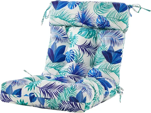 Vista 15 de ARTPLAN Cojín floral Adirondack de 44 x 21 x 4 pulgadas de mimbre para Azul (Blue Bamboo)