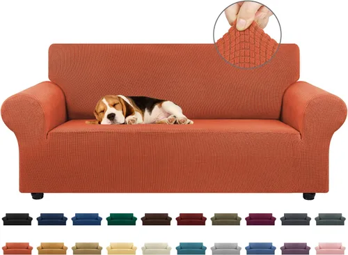 Vista 58 de KEKUOU Funda elástica para sofá biplaza, funda de sofá para sofá de 2 cojines (55-78 pulgadas), protector de muebles con parte inferior elástica