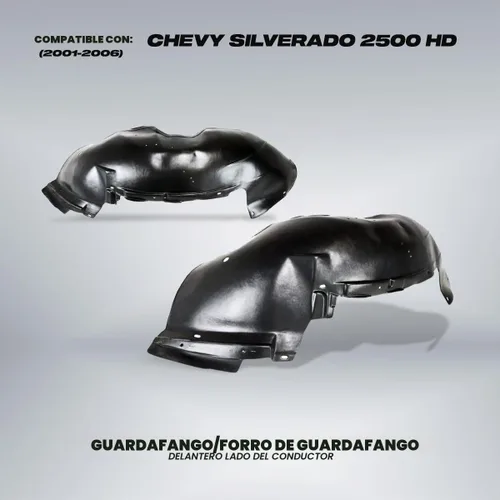 Vista 6 de Para Chevy Silverado 2500 HD Protector contra Salpicaduras/Forro del Guardabarros 2001 02 03 04 05 06 Lado Delantero del Conductor Reemplazo Para