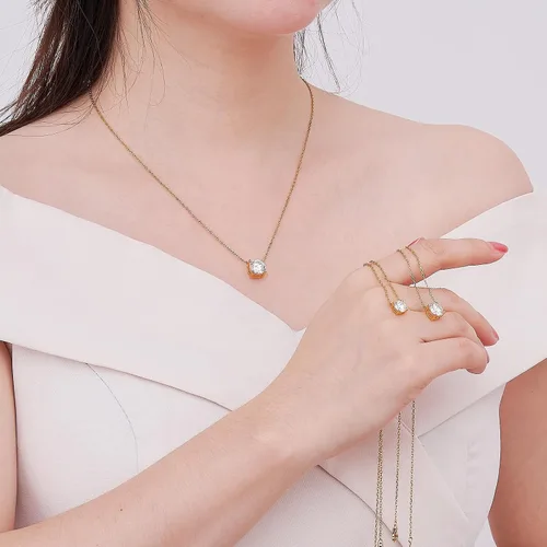 Vista 3 de Collar de diamantes para mujer, joyería con colgante de moissanita para regalos, collar de joyería de diamante de plata, regalos para el día de San
