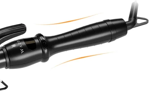 Vista 4 de Plancha rizadora de cabello Wazor1.5 pulgdas, rizadora cónica de cerámica, pantalla digital, vara de rizado con ajuste de temperatura y apagado