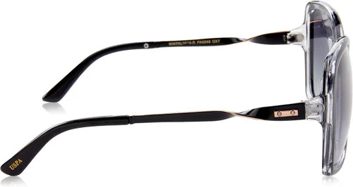 Vista 3 de U.S. Polo Assn. Pa5048 - Lentes de sol con diseño de mariposa y protección UV para mujer. Regalos clásicos para ella, 2.559in, Negro y vidrio Humo