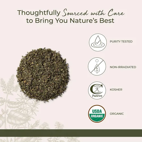 Vista 4 de Starwest Botanicals Hojas de menta orgánicas cortadas y tamizadas, hierba de hojas sueltas secas para té, mezclas de hierbas, hornear y cocinar, sin
