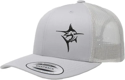 Vista 41 de Embroidered Swordfish Trucker Hat for Men & Women – Adjustable Mesh Back Snapback Baseball Cap for Fishing Negro-swwt