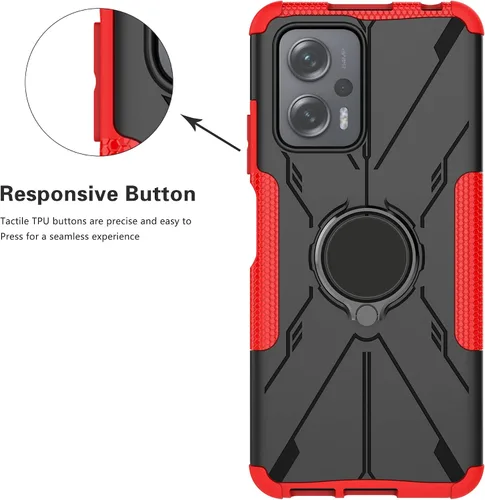 Vista 3 de LiuShan Funda compatible con Xiaomi Redmi Note 11T Pro, funda Poco X4 GT, soporte de anillo de rotación de 360° Kickstand de grado militar, funda a