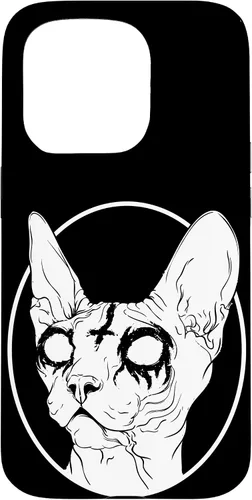 Vista 14 de Black Metal Sphynx Cat Pastel Goth and Death Metal Case for iPhone 17