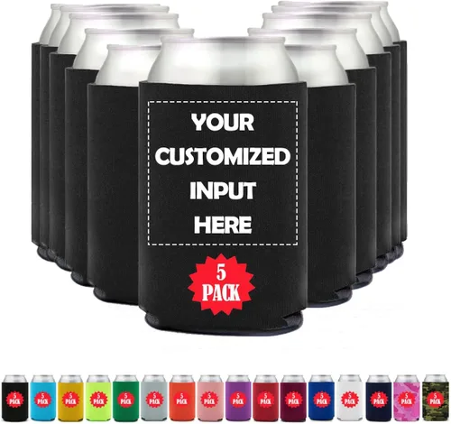 Vista 10 de Juego de 1 enfriador de latas personalizado para boda, soporte para bebidas frías para latas, enfriadores de latas de graduación personalizados