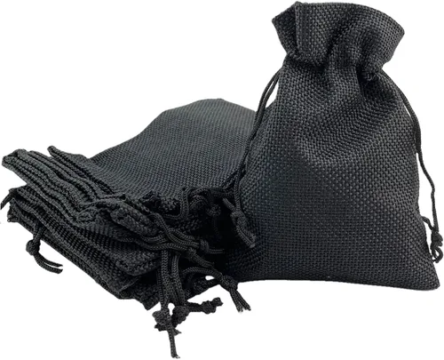 Vista 71 de Palmhomee Paquete de 20 bolsas de regalo de arpillera con cordón, bolsas de joyería de lino, bolsas de yute de boda para joyas y bolsas