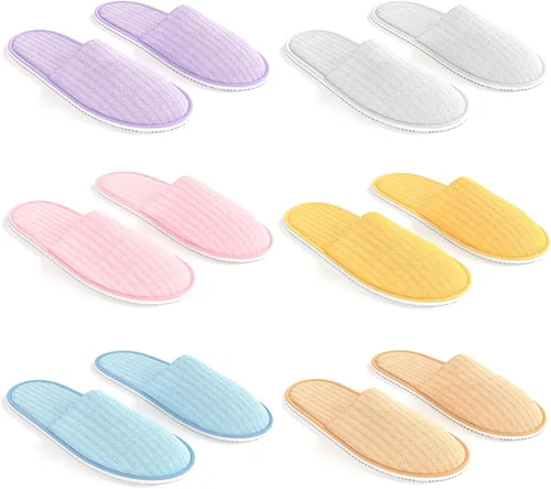 Vista 10 de Maeline Zapatillas de spa, antideslizantes, desechables, al por mayor, pantuflas de hotel para invitados, multicolor reutilizables, para interiores